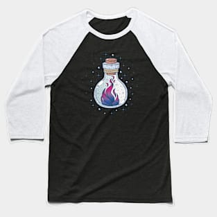 Bisexual Fire Occult Bottle LGBT Bi Pride Flag Baseball T-Shirt